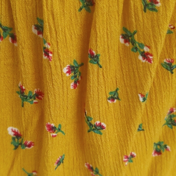 LA Hearts — Yellow Long Sleeve Flowery Crop Top - Size S - Picture 5 of 11